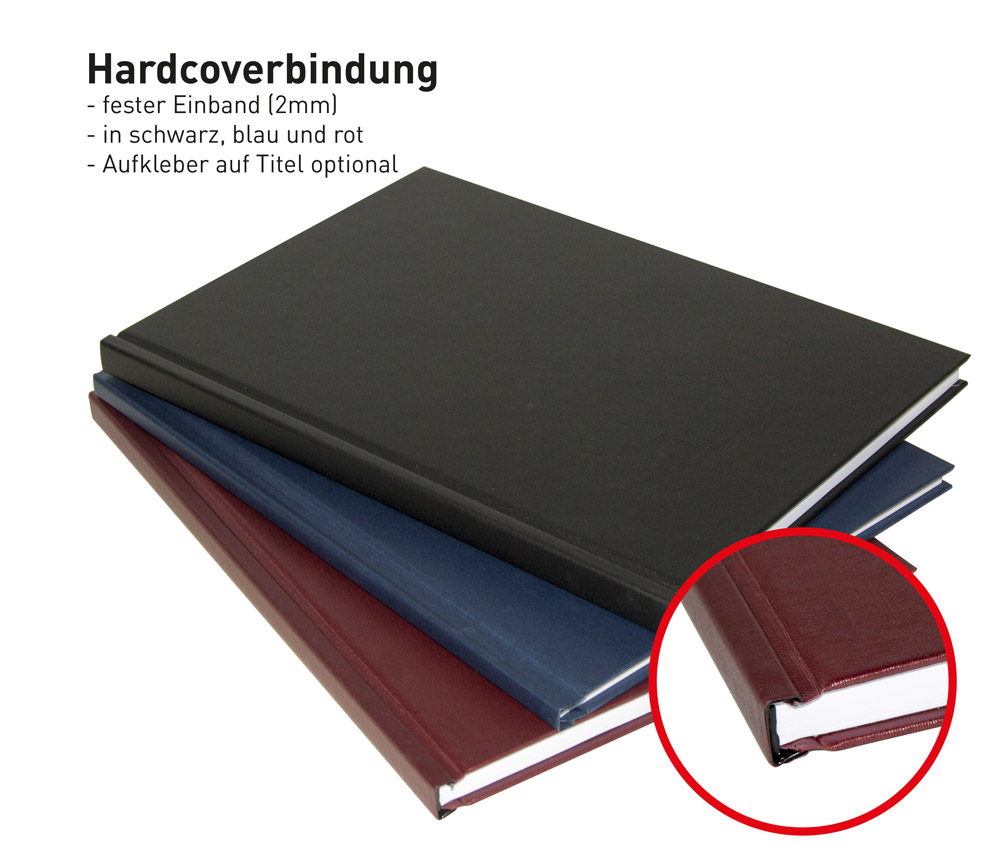 Hardcover-Bindung einer Abschlussarbeit