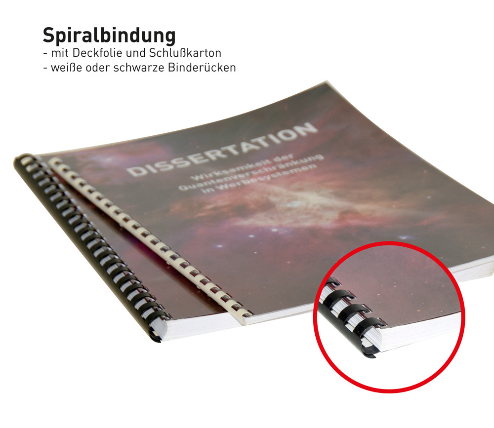 Spiralbindung einer Arbeit