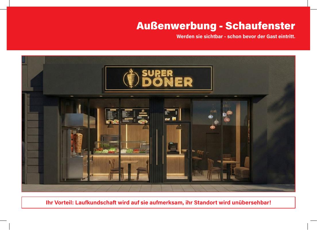 Schaufenster-Gestaltung eines Gastronomiebetriebs
